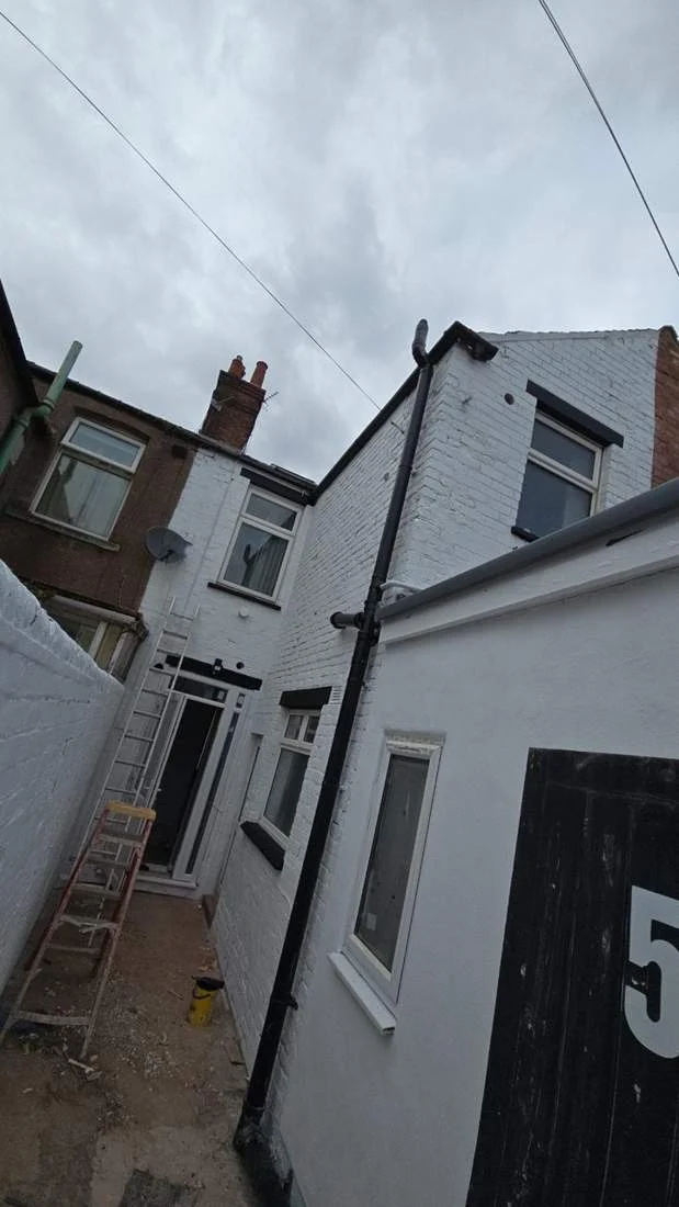 Exterior masonry decorating on a house